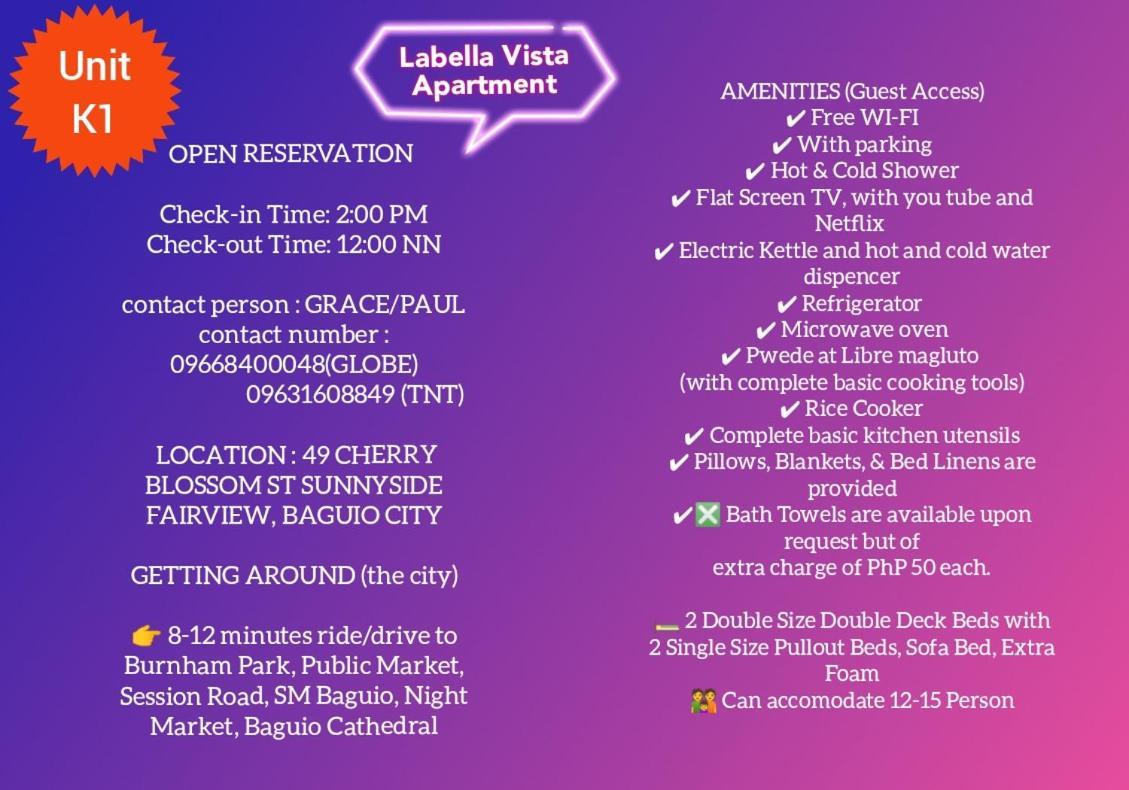 Labella Vista Apartment Baguio City Esterno foto